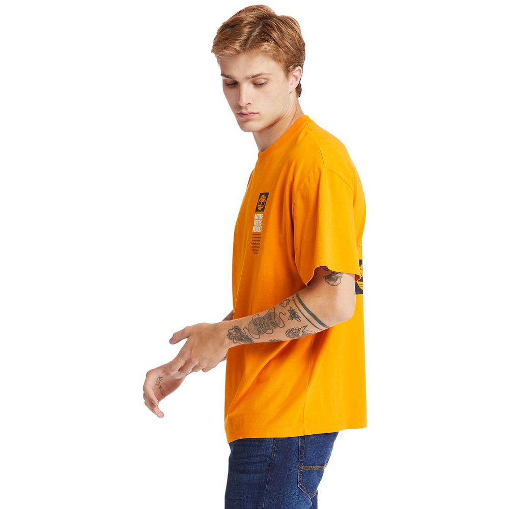 Camisetas Timberland Hombre Heritage Short-Sleeve Tree Pack Naranjas - Chile CYB-809651